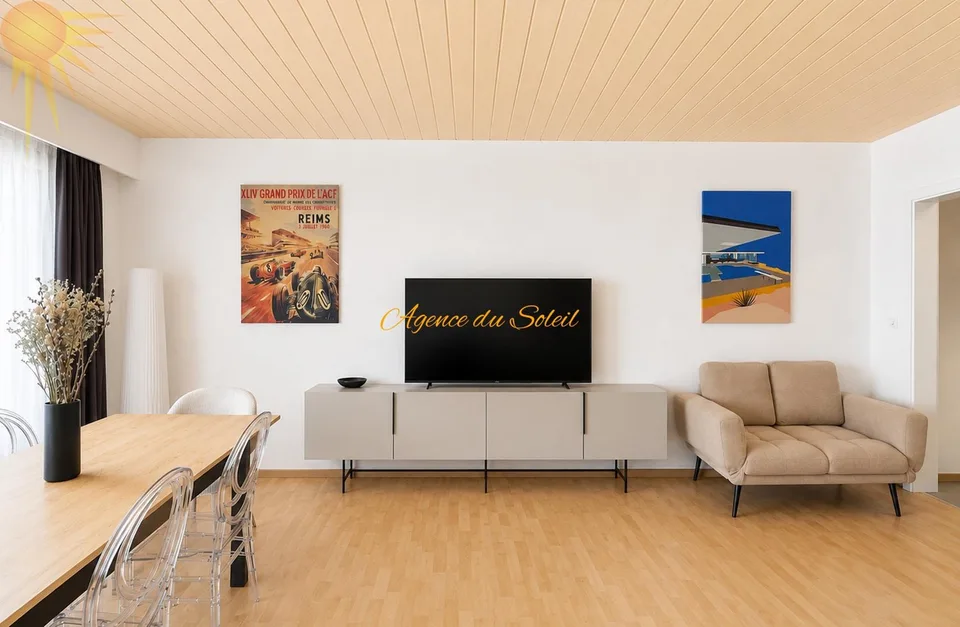 À louer (au mois) ce cosy et vaste studio au centre de Crans !