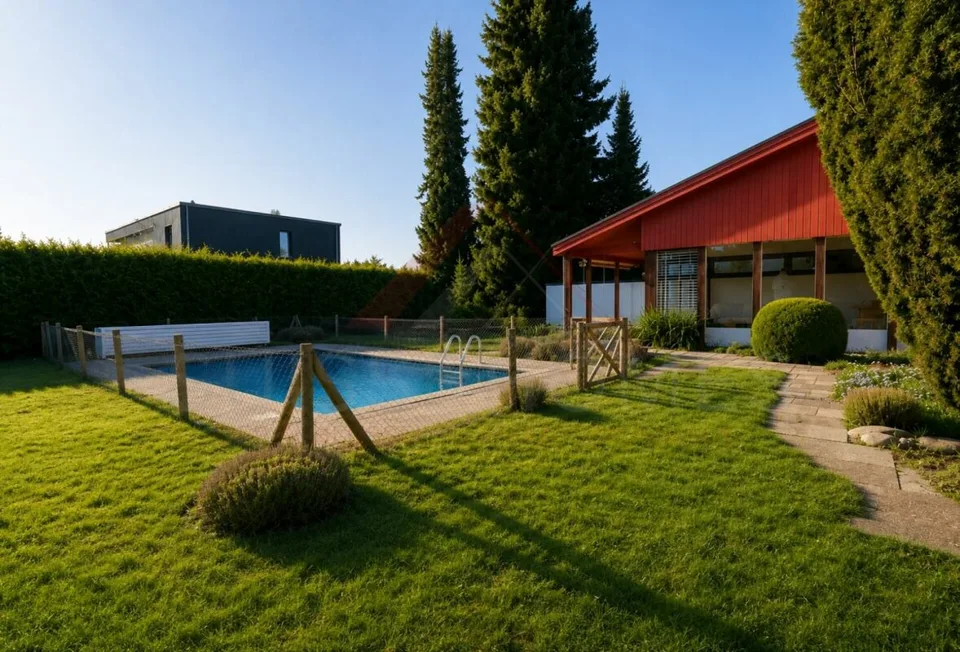 Maison de famille exclusive avec piscine, sauna, vue sur le lac, et terrain de 1'443 m² à Gerolfingen