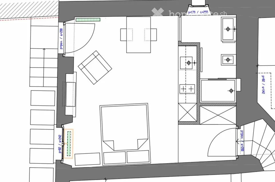 Élégant monolocale meublé avec jardin à Besazio