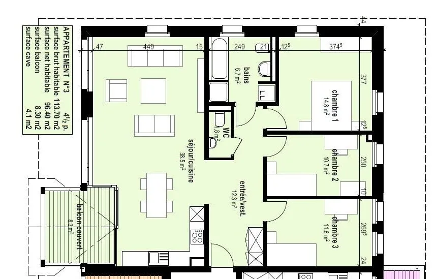 Appartamento 4.5 locali a CHF 1'960.-/mese spese incluse