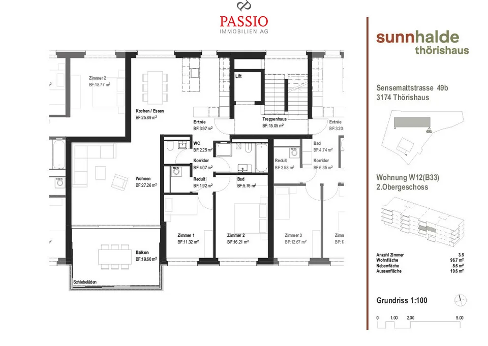 Lichtdurchflutete 3.5-Zimmer Neubau-Wohnung mit modernem Innenausbau