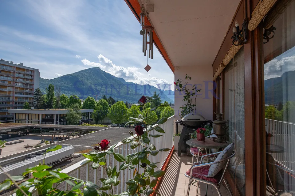 Lumineux appartement T4, rénové, grands balcons et vue montagne