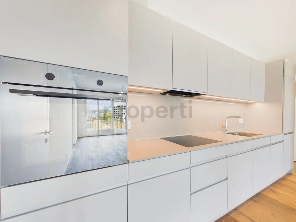 Appartamento nuovo esclusivo di 3,5 stanze ad AuPark - vita moderna con vista sul lago di Zurigo