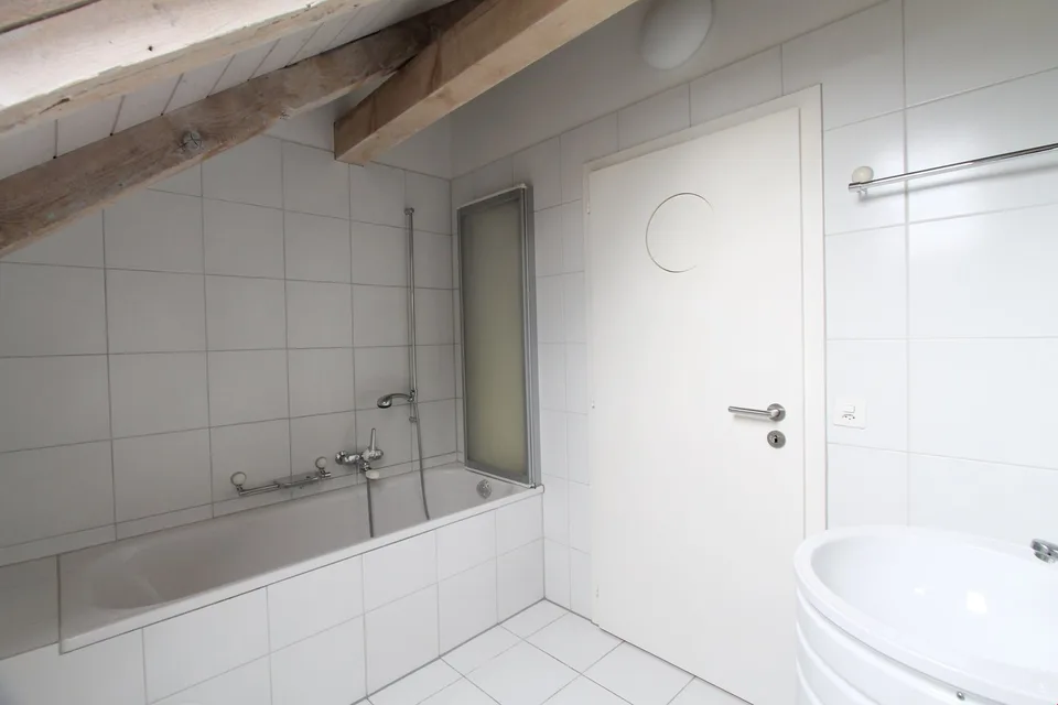 Spacious attic apartment with a view of the green