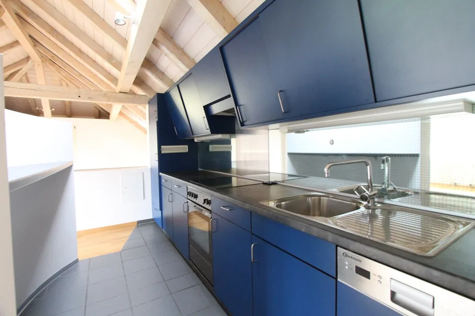 Spacious attic apartment with a view of the green