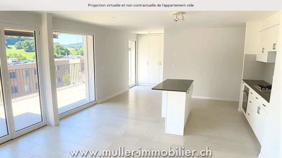 Très bel appartement traversant dans le village de Remaufens