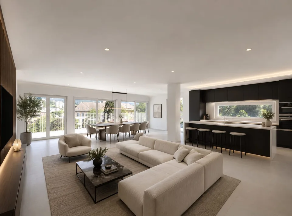 Magnificent 6.5-room attic apartment with terrace and panoramic view with private elevator