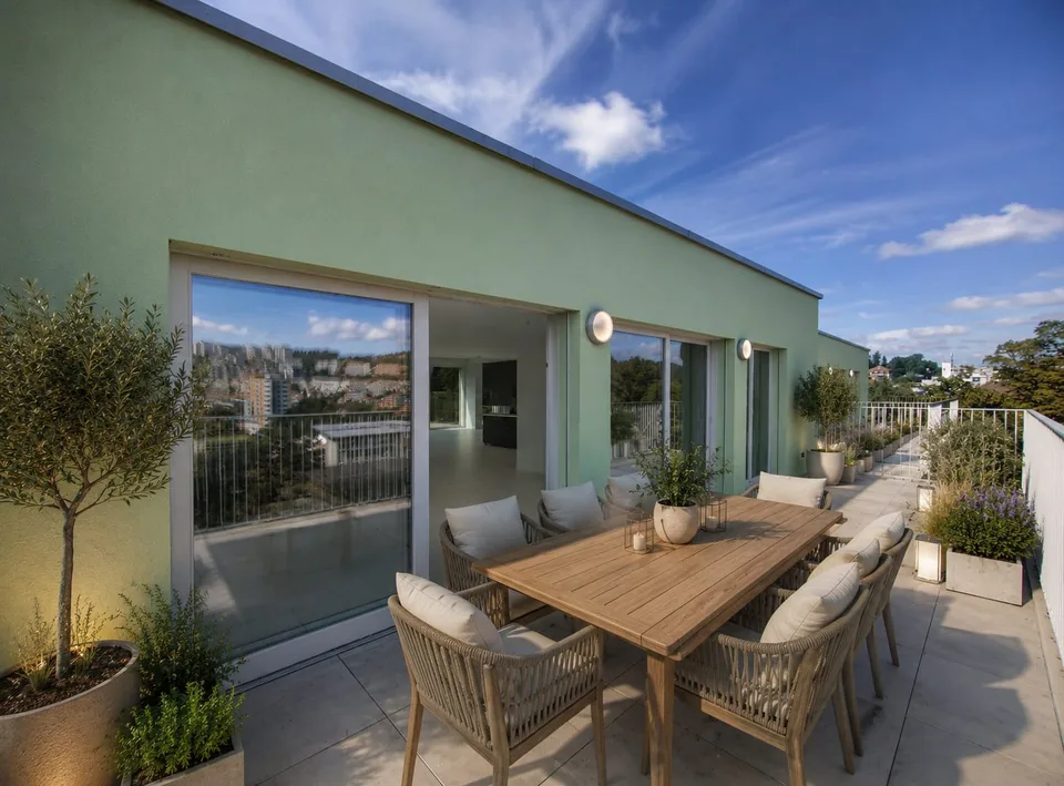 Magnificent 6.5-room attic apartment with terrace and panoramic view with private elevator