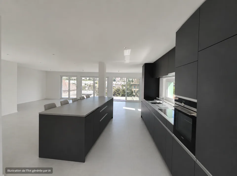 Magnifique attique de 6.5 pièces neuf avec terrasse et vue panoramique avec ascenseur privatif