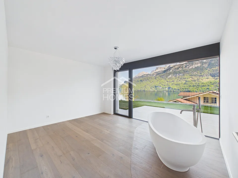 50 m² Sonnenterrasse mit Seesicht - modernes Wohnen am Brienzersee!