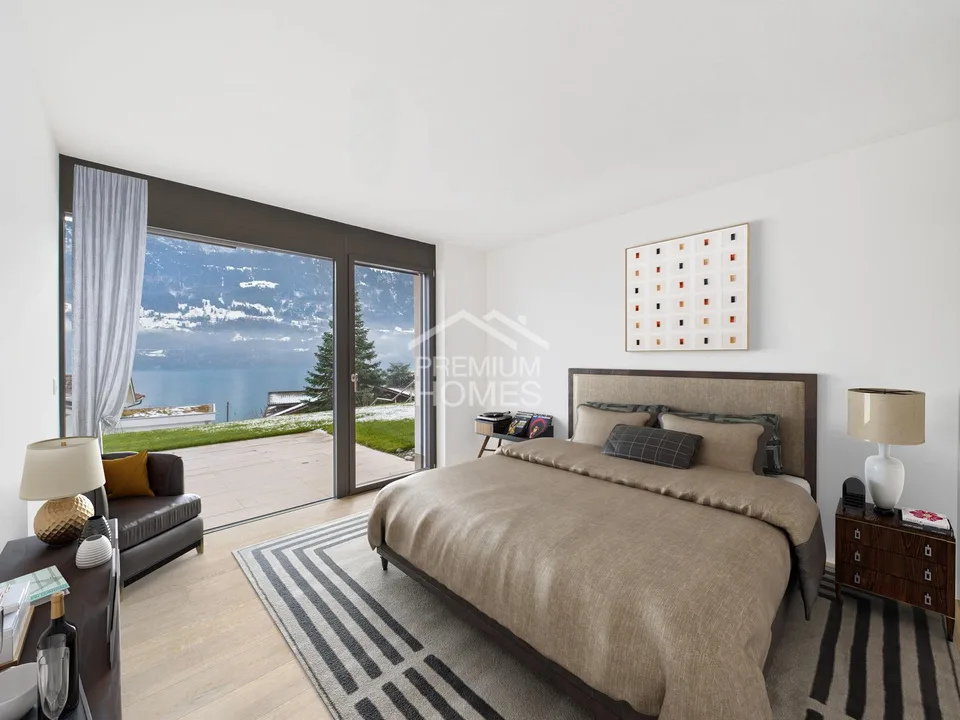 Terrasse ensoleillée de 50 m² avec vue sur le lac - vie moderne au bord du lac de Brienz ! – photo 7 sur 9