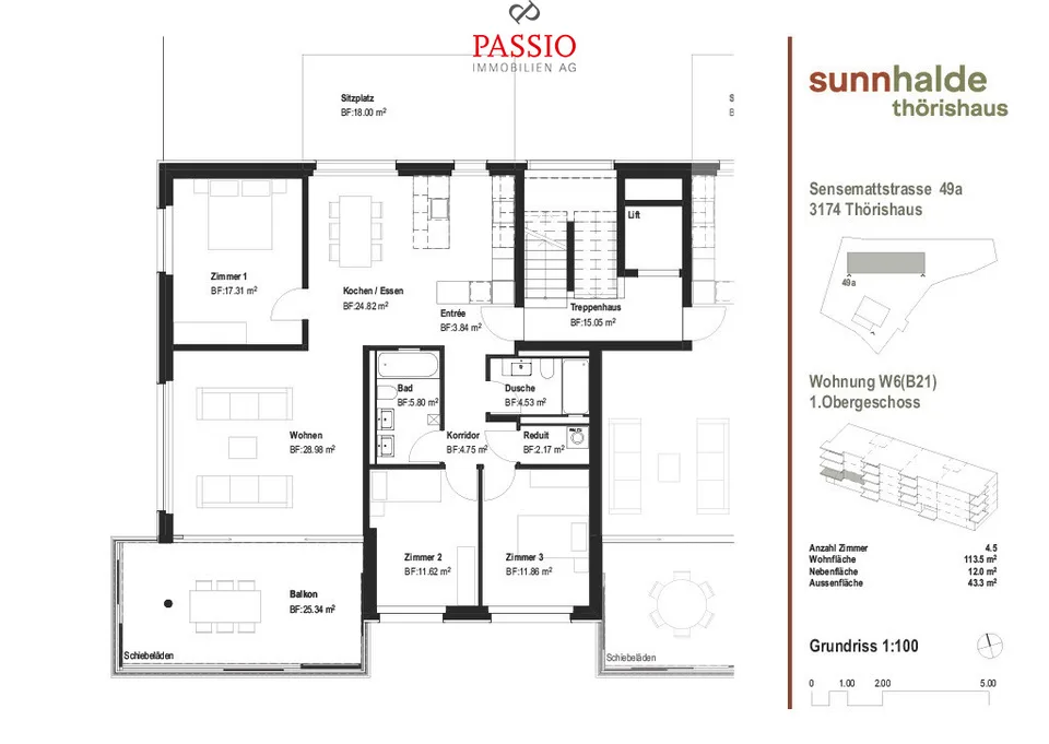 Appartamento in costruzione nuova di 4.5 locali con design d'interni di alta qualità