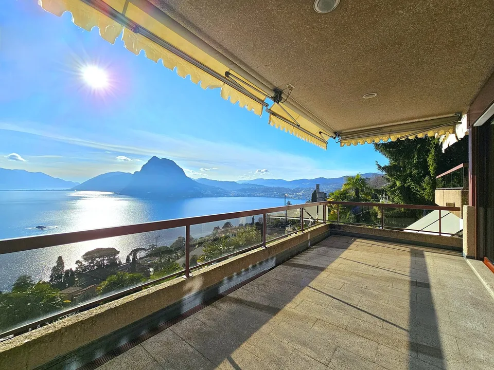 Ruvigliana: Luxurious 5.5-room apartment with enchanting lake view, private garden and terraces