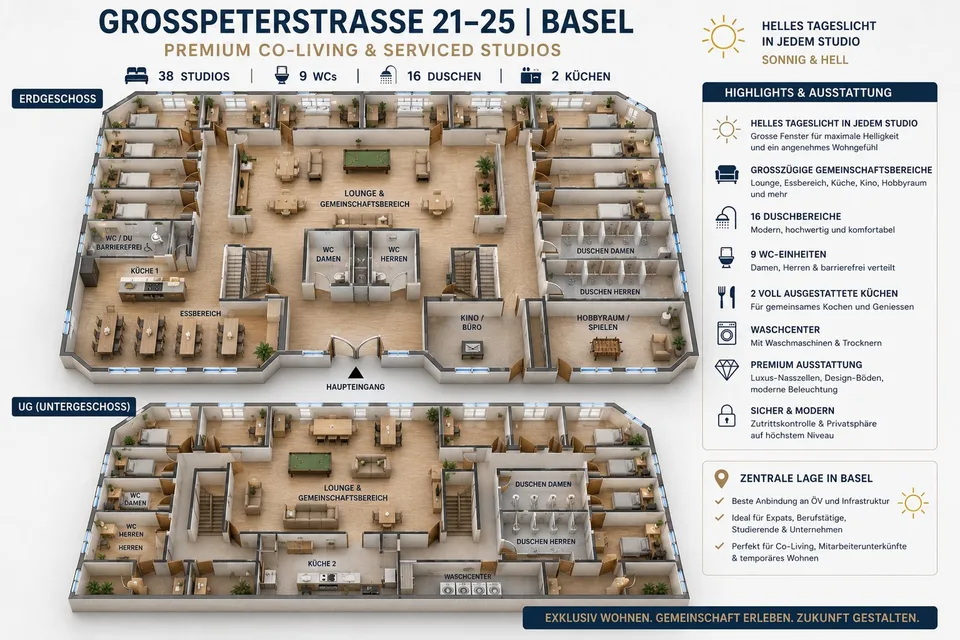 GROSSPETERSTRASSE BASEL – PREMIUM CO-LIVING & STUDIOS