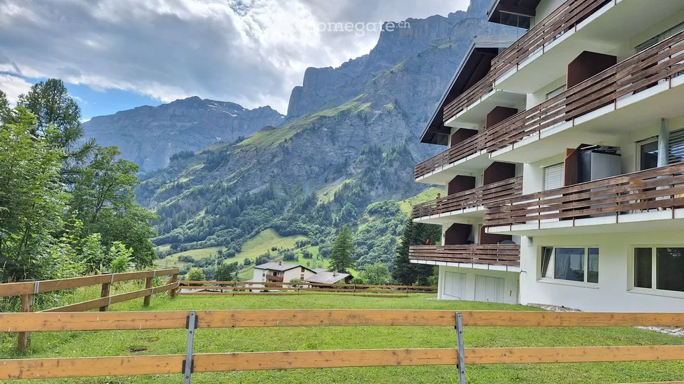 Bello studio a Leukerbad arredato con parcheggio e bella vista