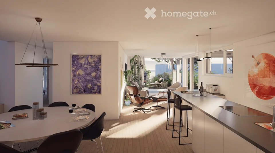 Moderne 4.5-Zimmer-LOUNGE-Neubauwohnung mit 2 Einstellhallenplätzen und Privatsphäre