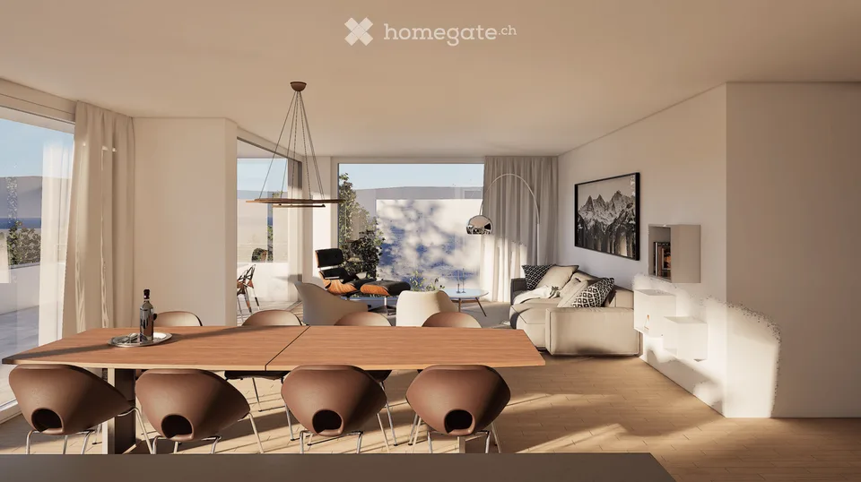 Moderne 4.5-Zimmer-LOUNGE-Neubauwohnung mit 2 Einstellhallenplätzen und Privatsphäre