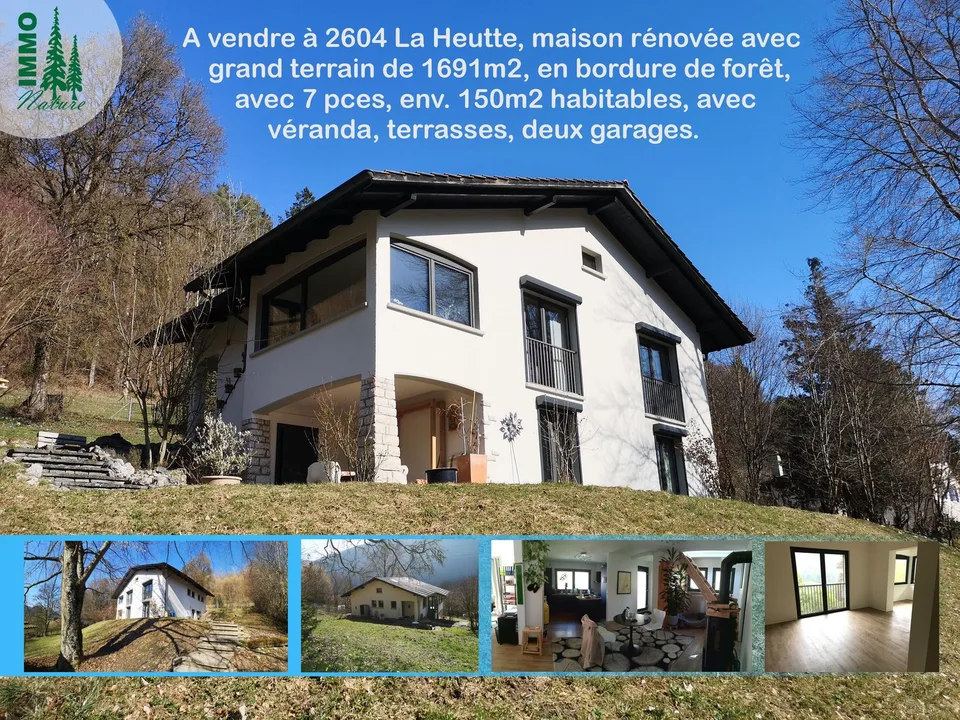 Baisse de prix : maison rénovée avec grand terrain, véranda, 2 terrasses, 2 garages