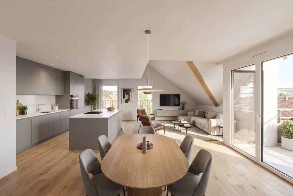 Duplex contemporain neuf au dernier étage