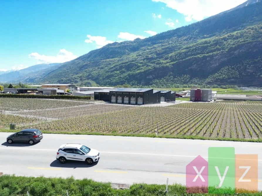 Halles neuves, bien équipées, modernes et bien situées dans le Valais central