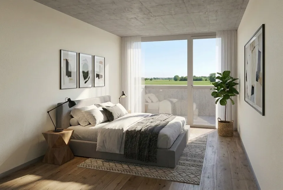 Habitation moderne avec style – appartement de location de 4,5 pièces avec part de jardin privée
