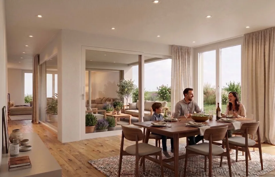 L'alternativa ideale alla villa: Appartamenti spaziosi con giardino privato a Saignelégier
