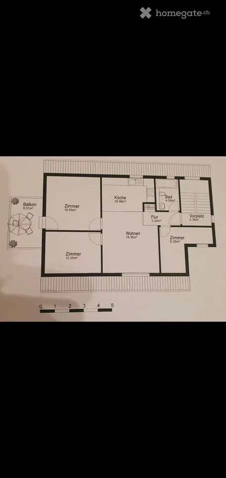Sehr schöne 3 1/2 Zimmer-Dachwohnung