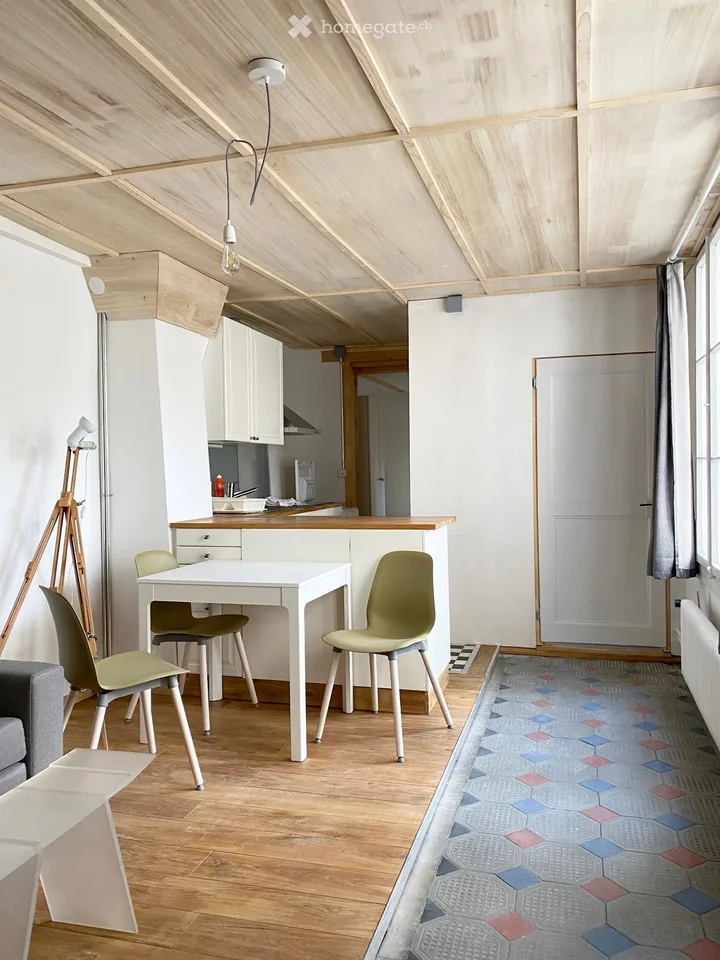 2 pièces (meublé) avec loggia et jardin dans le Bourg