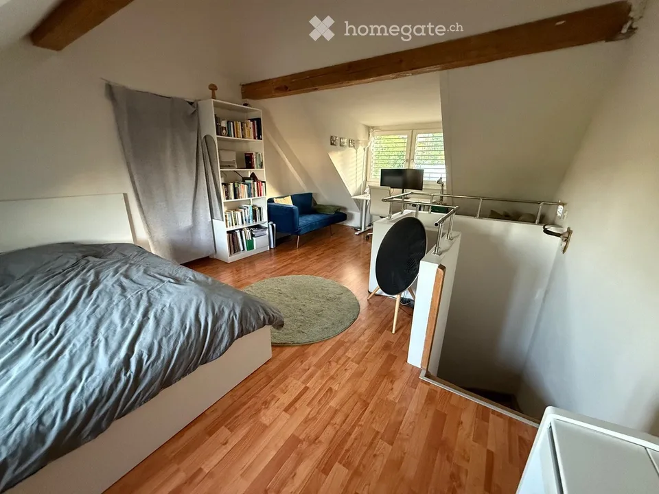 Ampia camera mansardata in una casa condivisa con giardino a ZH-Höngg