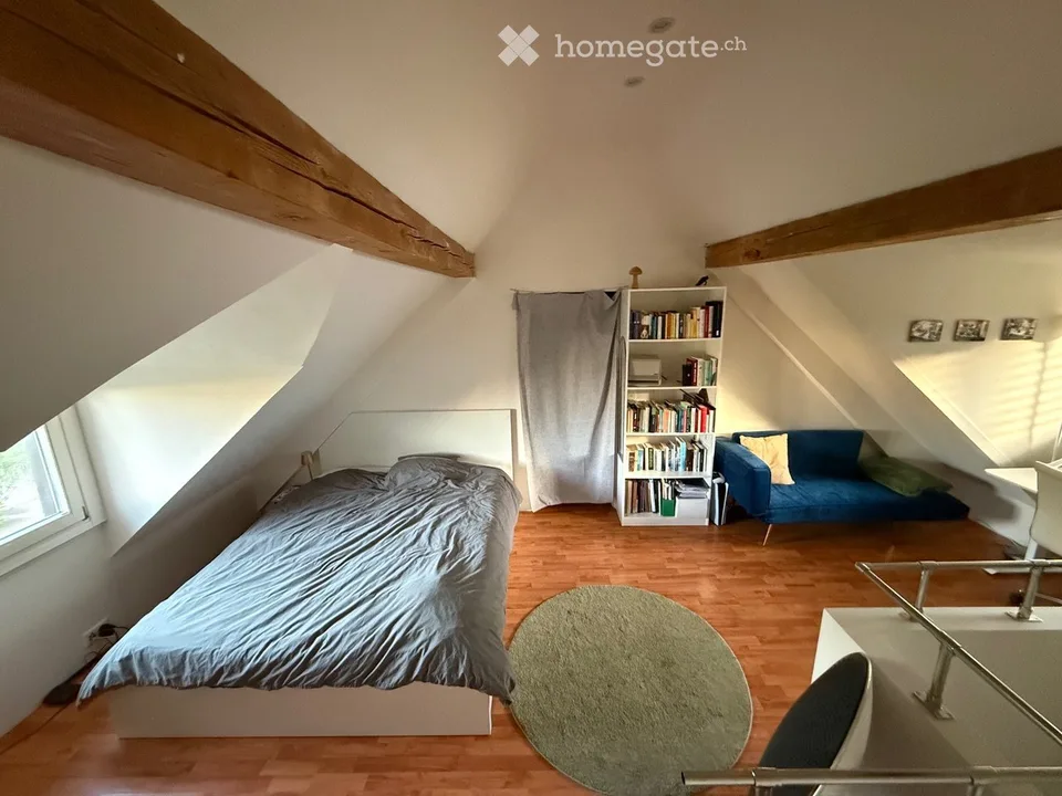 Ampia camera mansardata in una casa condivisa con giardino a ZH-Höngg