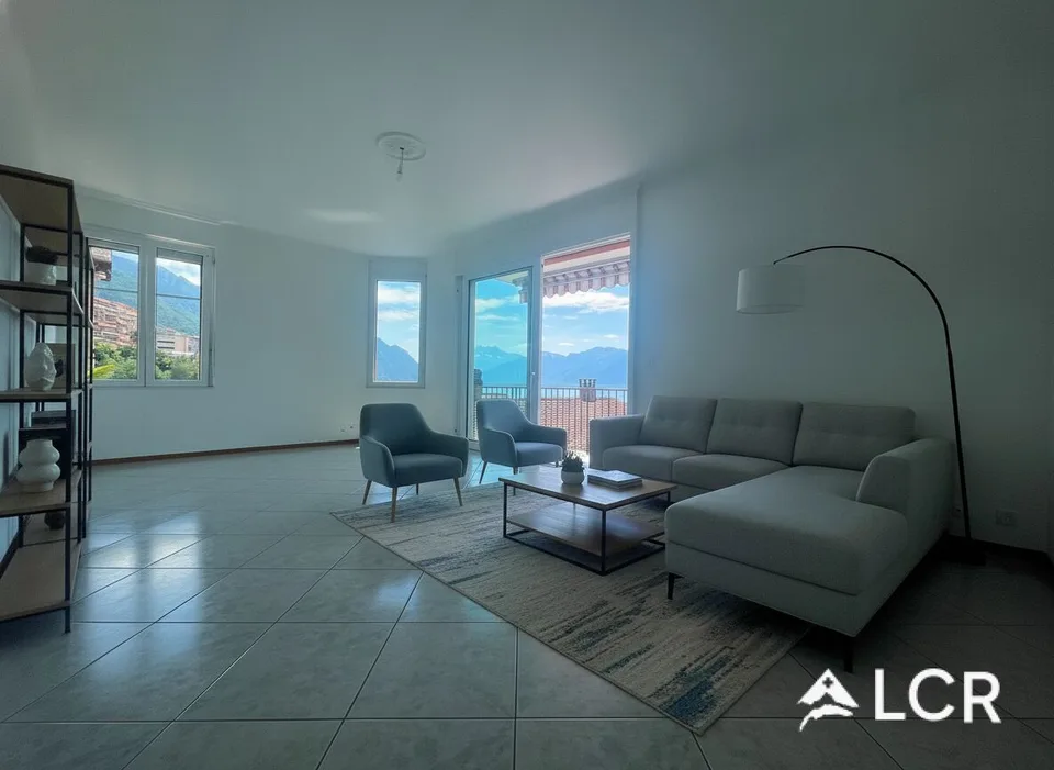 Magnifico appartamento di 5,5 stanze / 3 camere da letto / 1 bagno / 1 balcone con vista mozzafiato sul lago / GRAZIE per aver letto il testo
