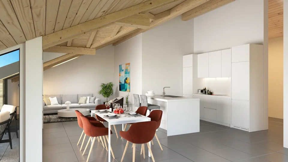 Vivere ad Amsoldingen: Appartamento di 4,5 locali moderno in mansarda