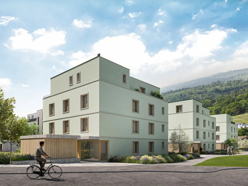 Parcheggi sotterranei confortevoli nel complesso residenziale Wiesental a Buchs in affitto
