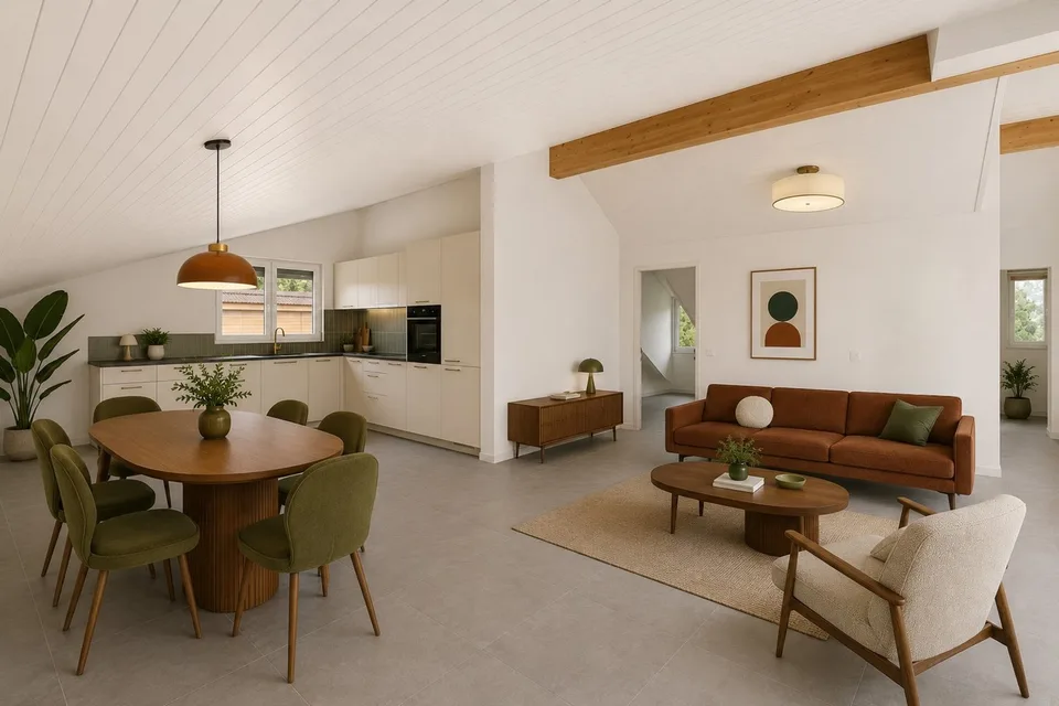 Loft contemporain avec vue dégagée sur les terres agricoles