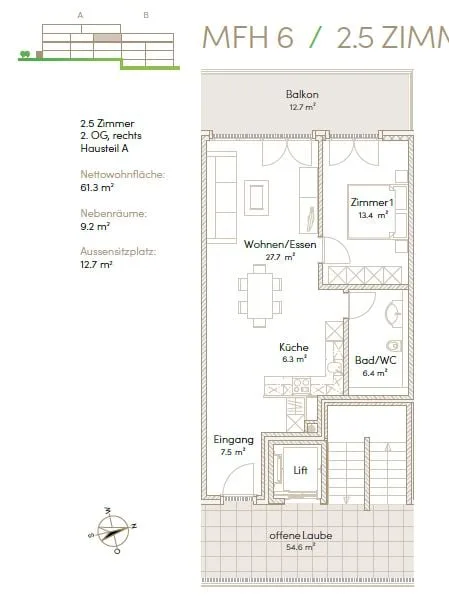 Appartamento moderno 2.5 locali con balcone a Safenwil