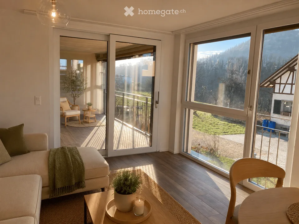 Top moderne 4 1/2-Wohnung am Rheinufer mit Ferienfeeling, 120m2