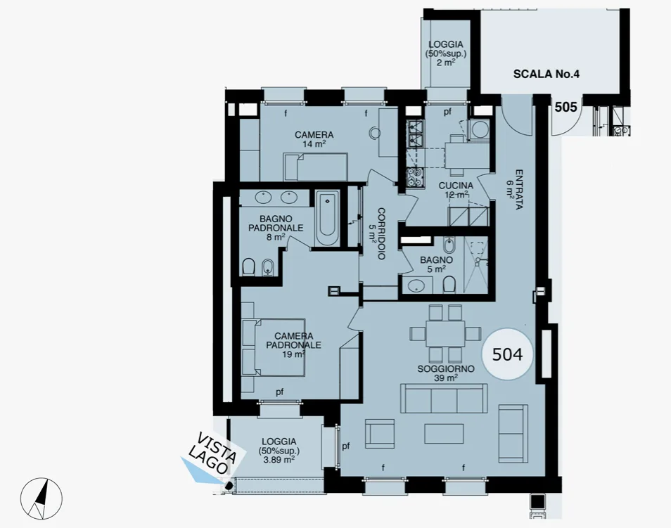 LUGANO-COLLINA D'ORO - AFFITTASI APPARTAMENTO 3.5 LOCALI CON VISTA LAGO (Rif. 504) – photo 15 sur 16