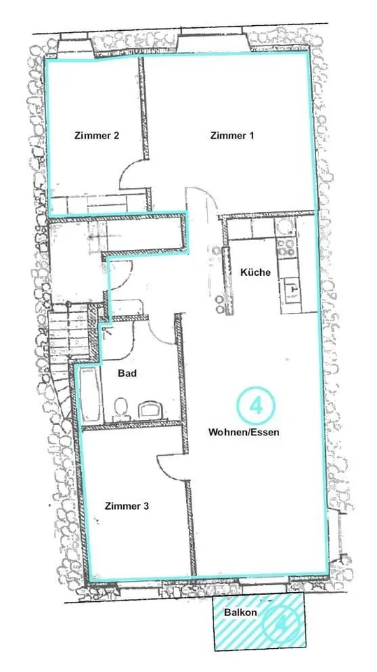 Grosszügige 4,5-Zimmer Altstadtwohnung mit Balkon