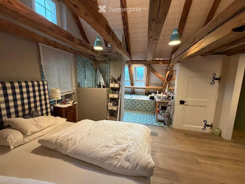 Maison de ferme charmante avec maison d'hôtes moderne et spacieuse et piscine à Zollikerberg