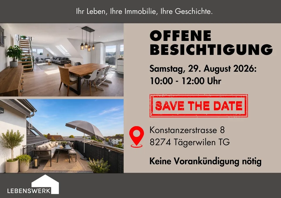 Offene Besichtigung: 29.08.26 Moderne Wohnung mit Weitblick, Tägerwil