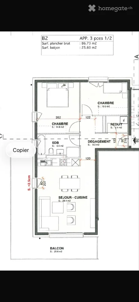 Zu vermieten, moderne 3.5-Zimmer-Wohnung