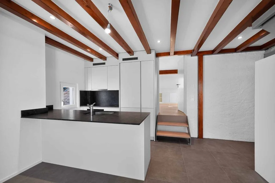 Magnifico duplex con mezzanino e travi a vista