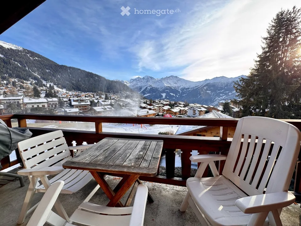 Charmantes Alpenapartment zur Verkauf in Verbier, 3,5 Zimmer mit atemberaubendem Bergblick