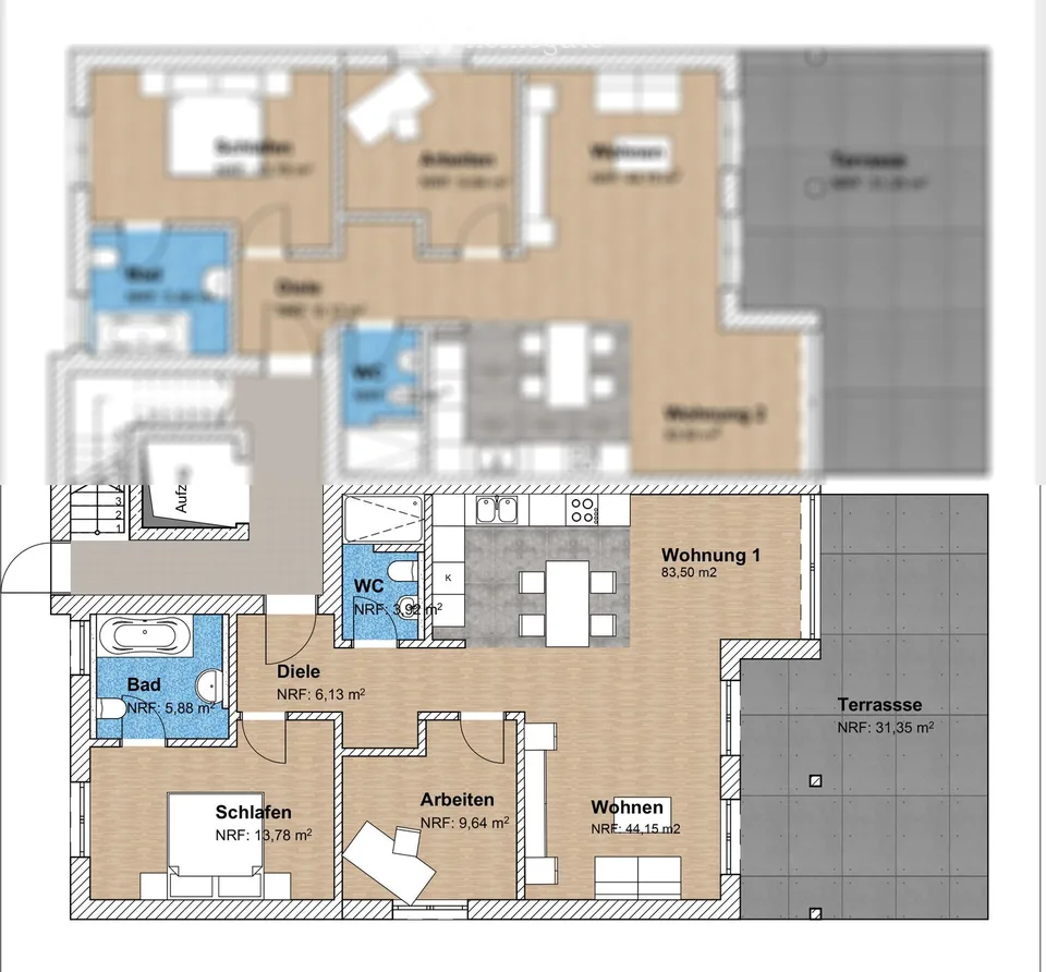 Appartement de jardin de 3,5 pièces au rez-de-chaussée avec accès privé au lac et propriété lacustre à louer à partir du 01.10.2026 ...