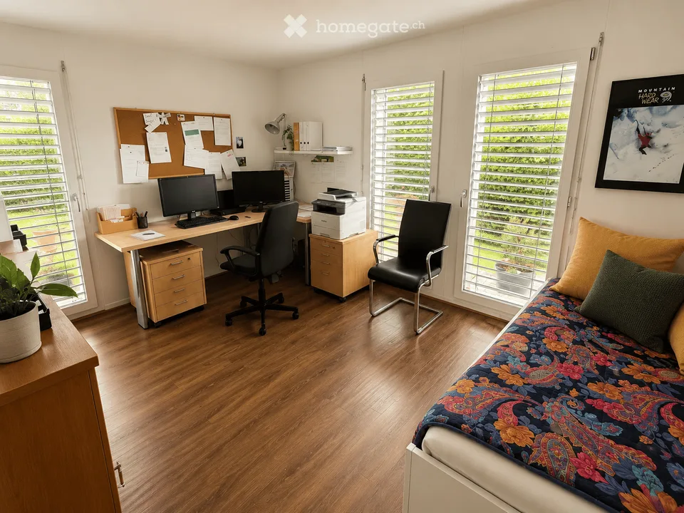Appartement de jardin moderne 3.5 pièces avec 2 places de parking souterrain et meublé en option