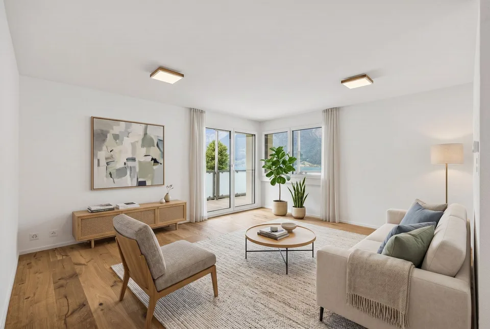Exklusive 3.5-Zimmerwohnung als zweite Wohnsitz mit traumhafter Panoramasicht auf den Walensee
