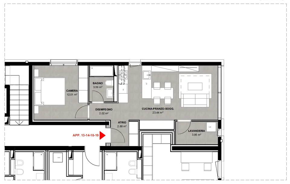 MONTEGGIO | Modern 2.5-room apartment Rent CHF 1'270 Expenses CHF 180 – photo 8 of 9
