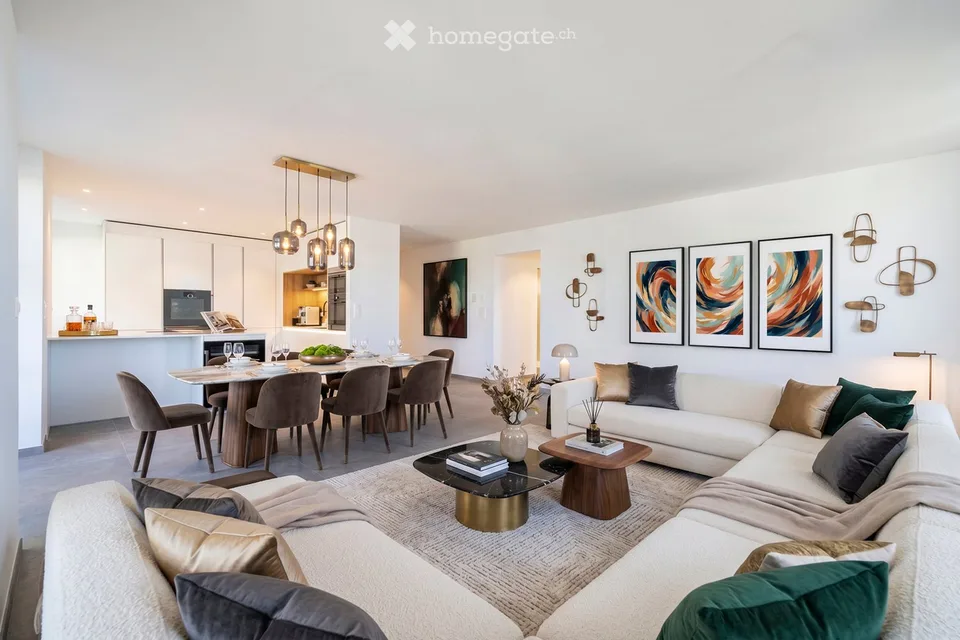 Appartement mit 4,5 Zimmern und hohem Standard mit Terrasse und schönem Blick auf den See