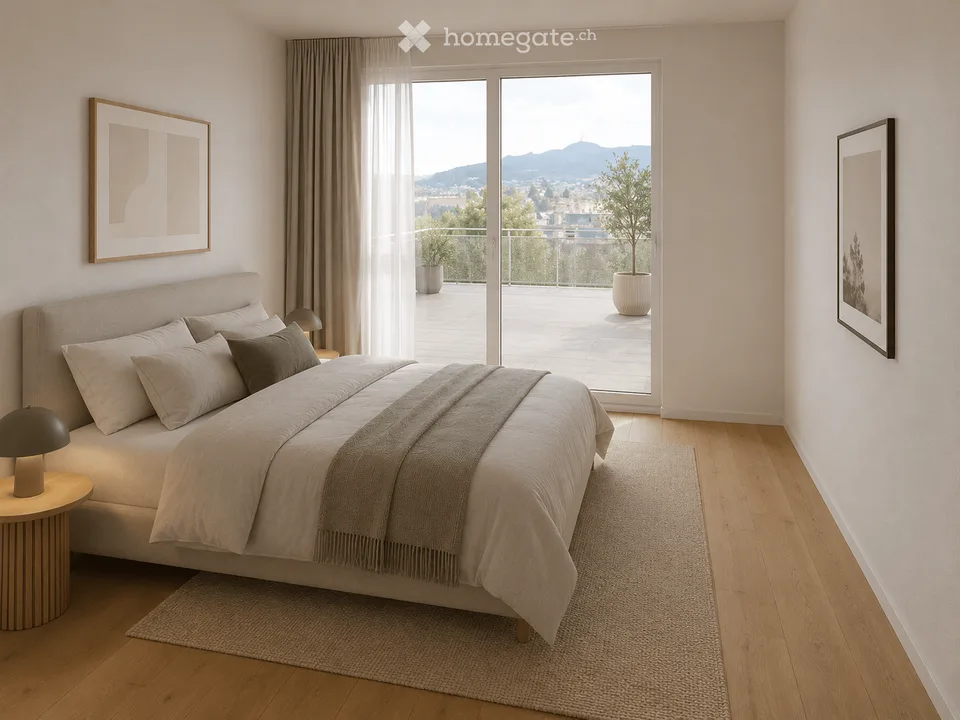 Neubau-Terassenwohnung mit Weitblick und Klimaanlage