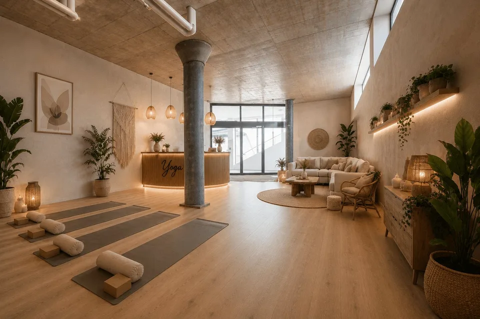 105 m² d'espace pour Yoga, Fitness & Entraînement Personnel
